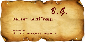 Balzer Gyöngyi névjegykártya